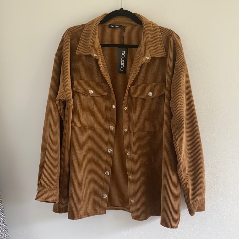 NWT Shacket Brown Oversized Jacket BooHoo